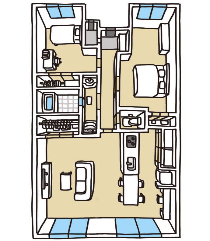 3LDKの間取り図
