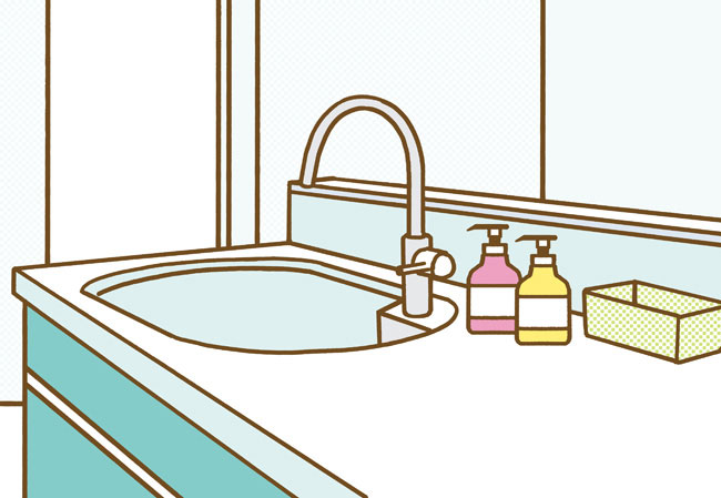 腰壁のあるペニンシュラキッチンのイメージ