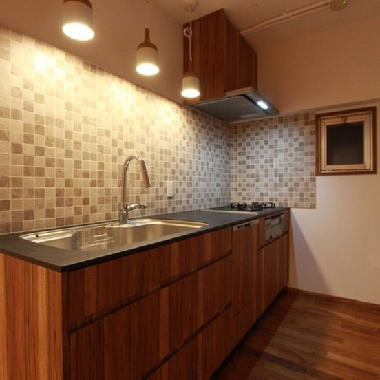 照明にもこだわった、オーダーキッチン