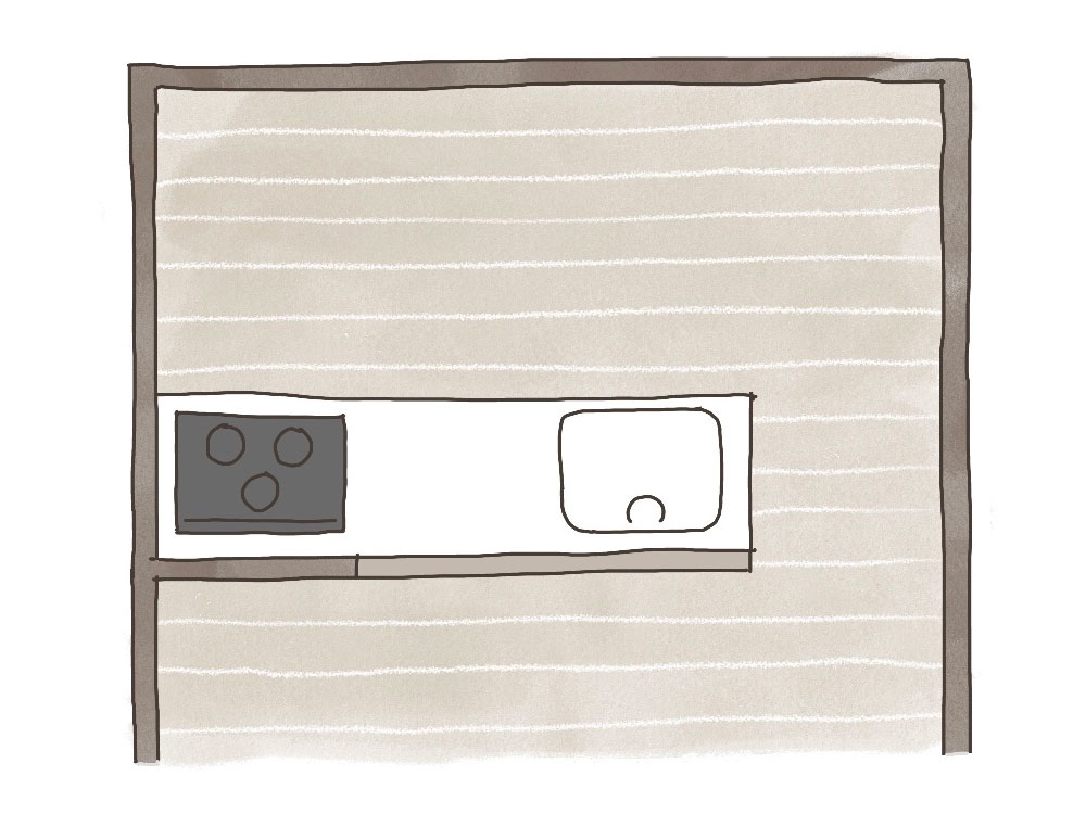 対面I型キッチンのイメージ