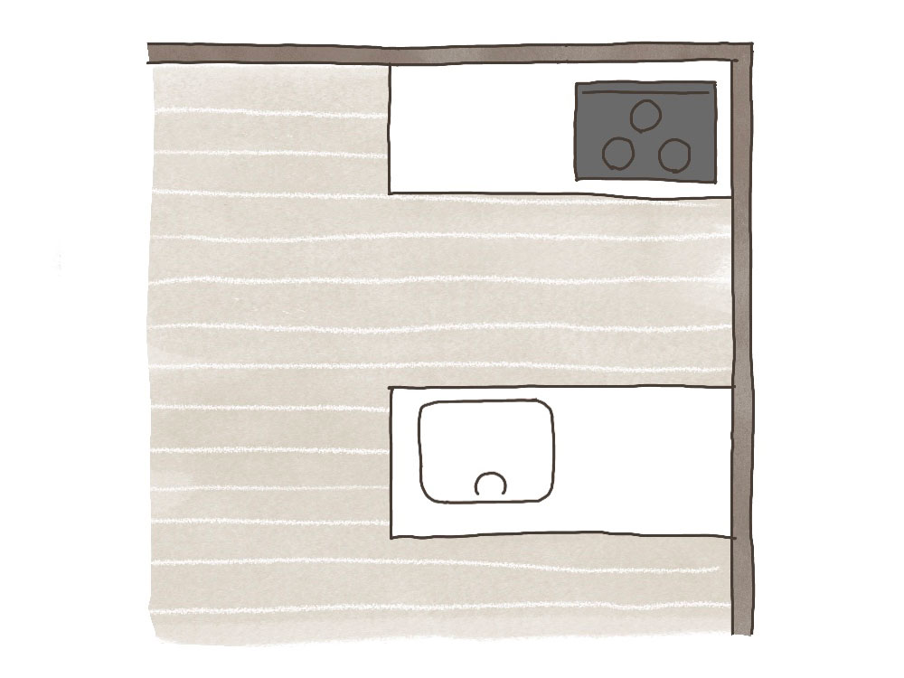 対面II型キッチンのイメージ