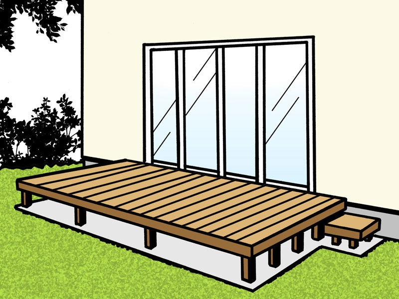 2間6尺（3651mm×1820mm）のウッドデッキ