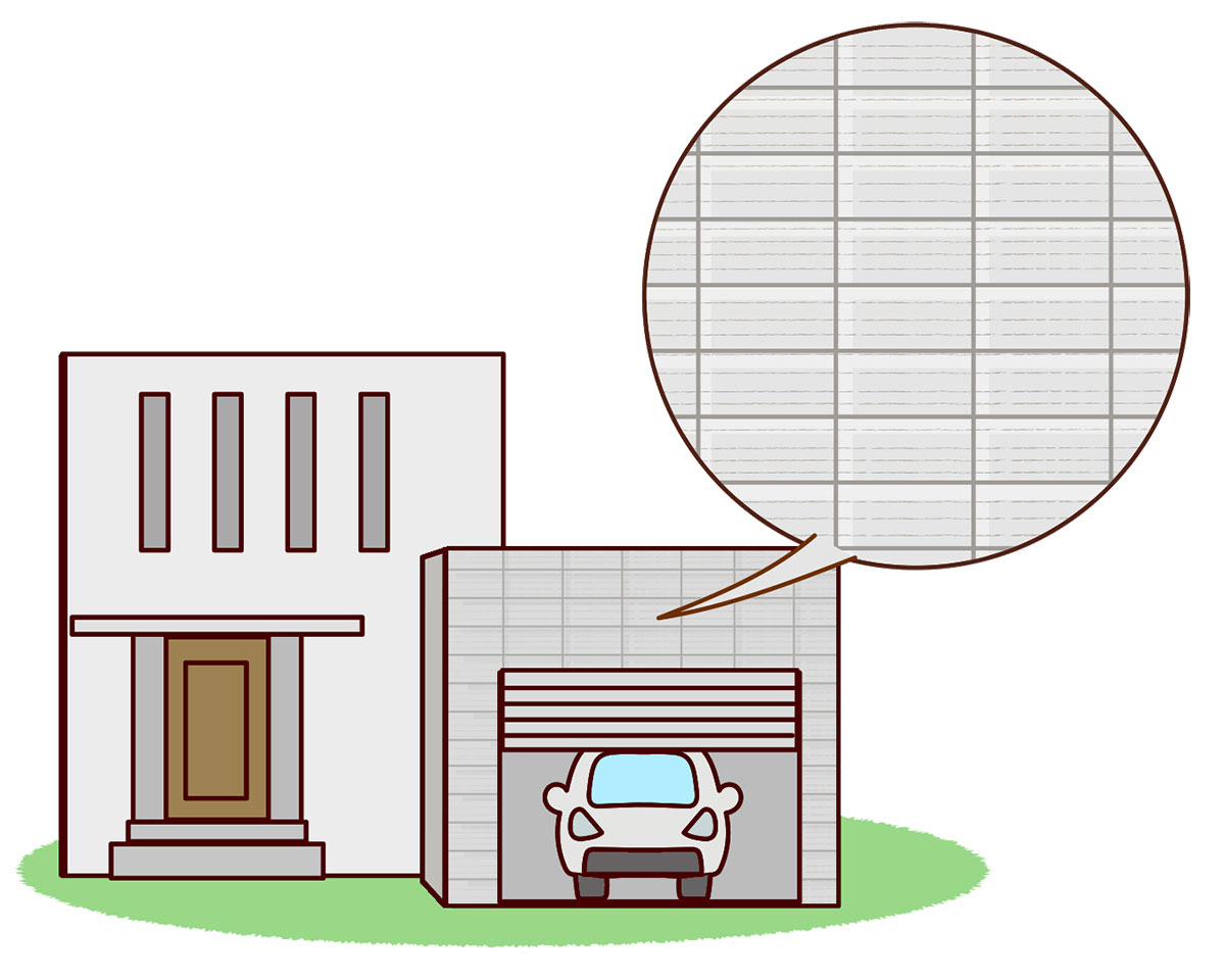 タイルを張った一戸建てのイラスト