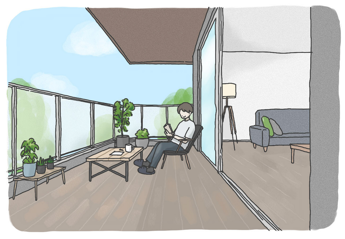 屋外リビングのベランダ・バルコニー