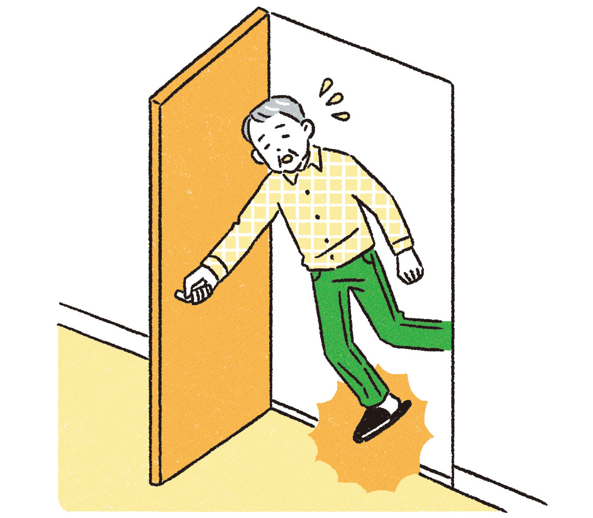 床の段差で転倒