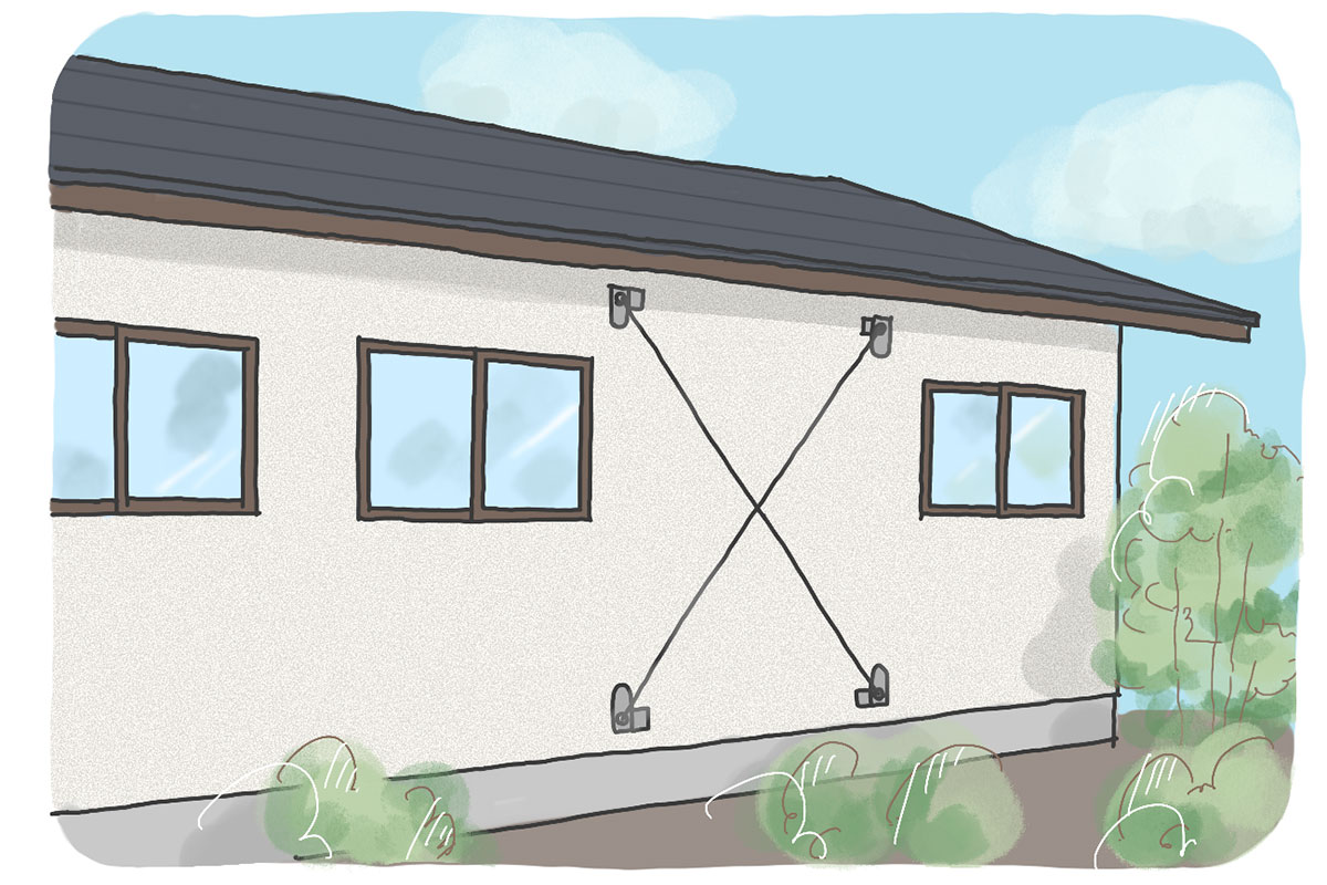 金属ブレースによる耐震補強