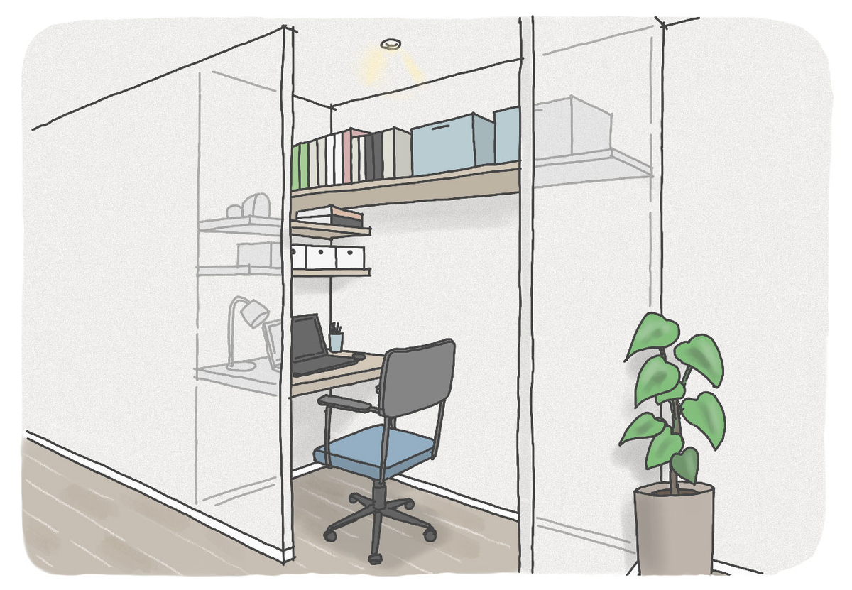 押入れをワークスペースにしたイメージ