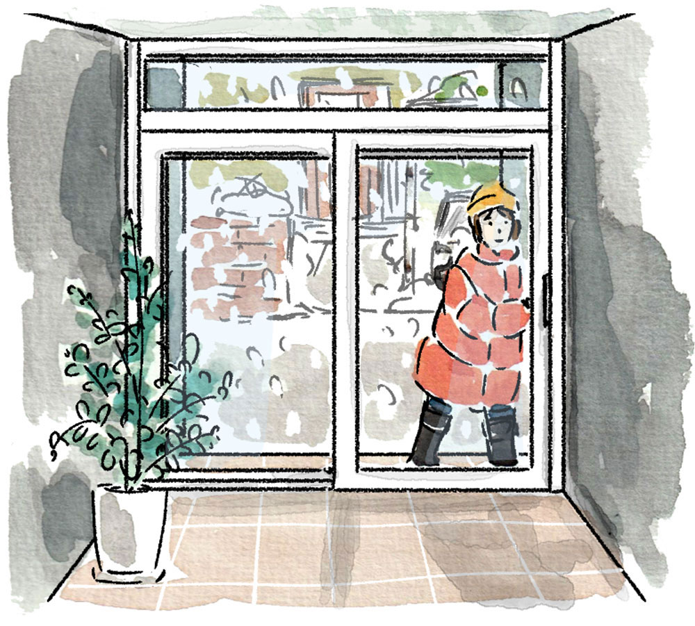 暖かい風除室(玄関フード)のイラスト