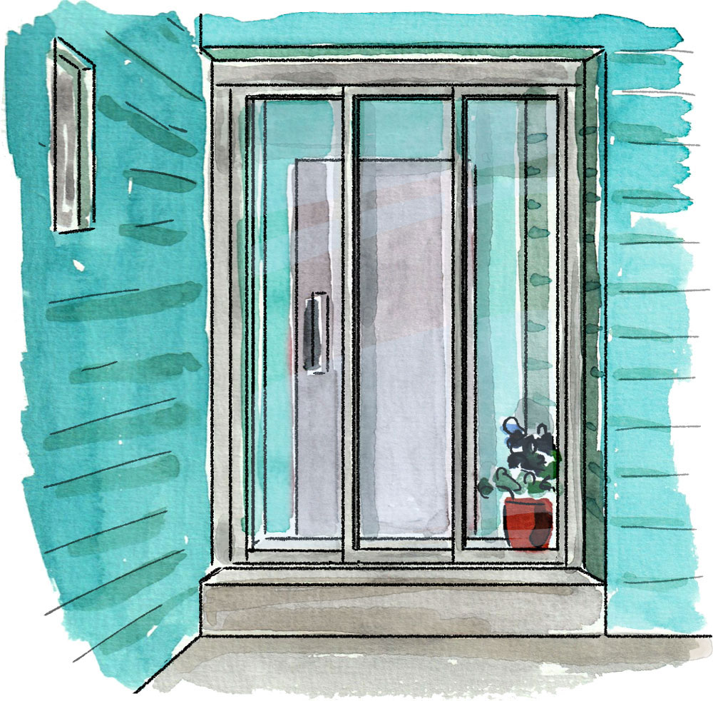 I型の風除室(玄関フード)のイラスト