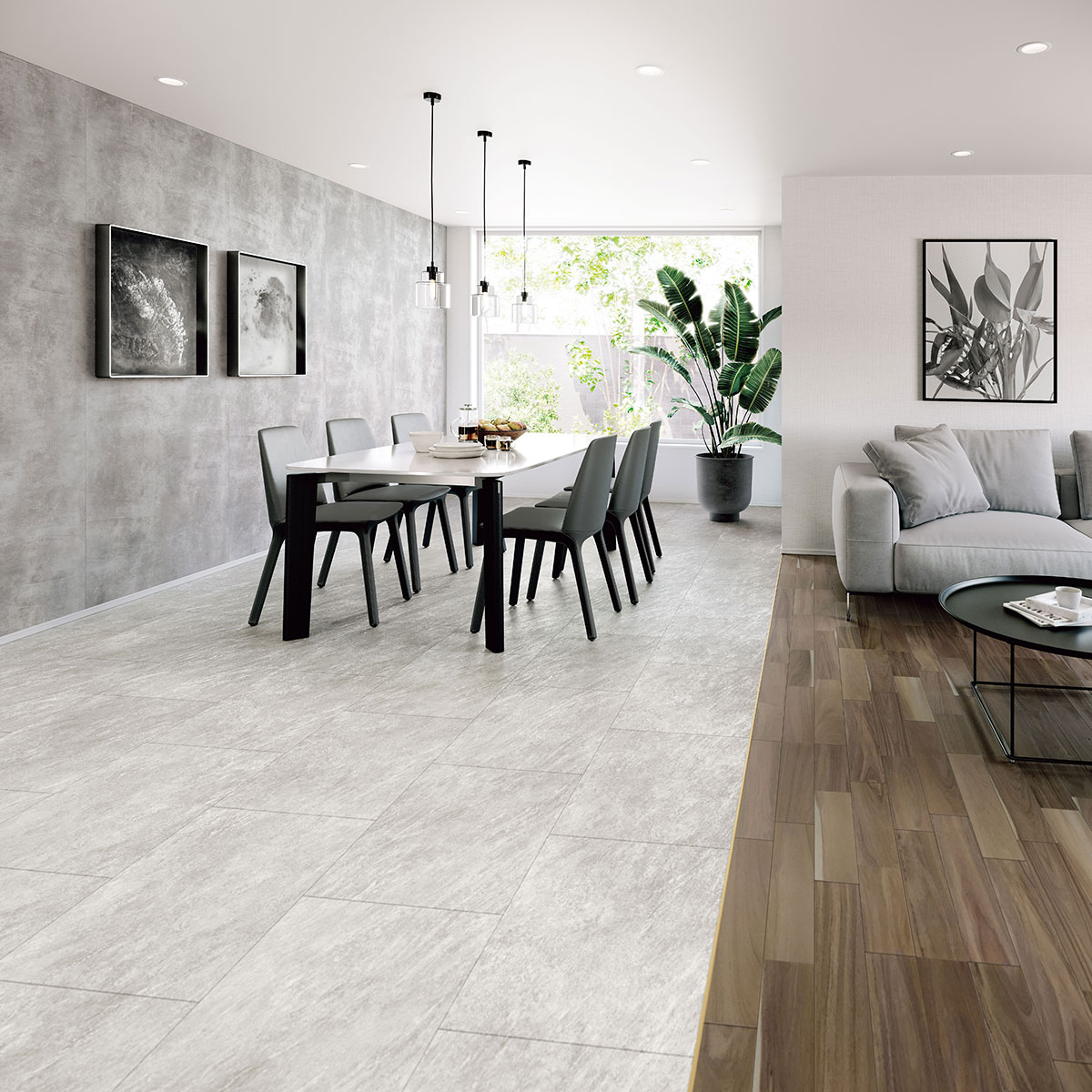 コンカーボ　グレイッシュサガン柄