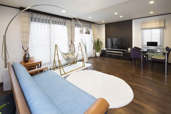 大空間のリビングダイニング