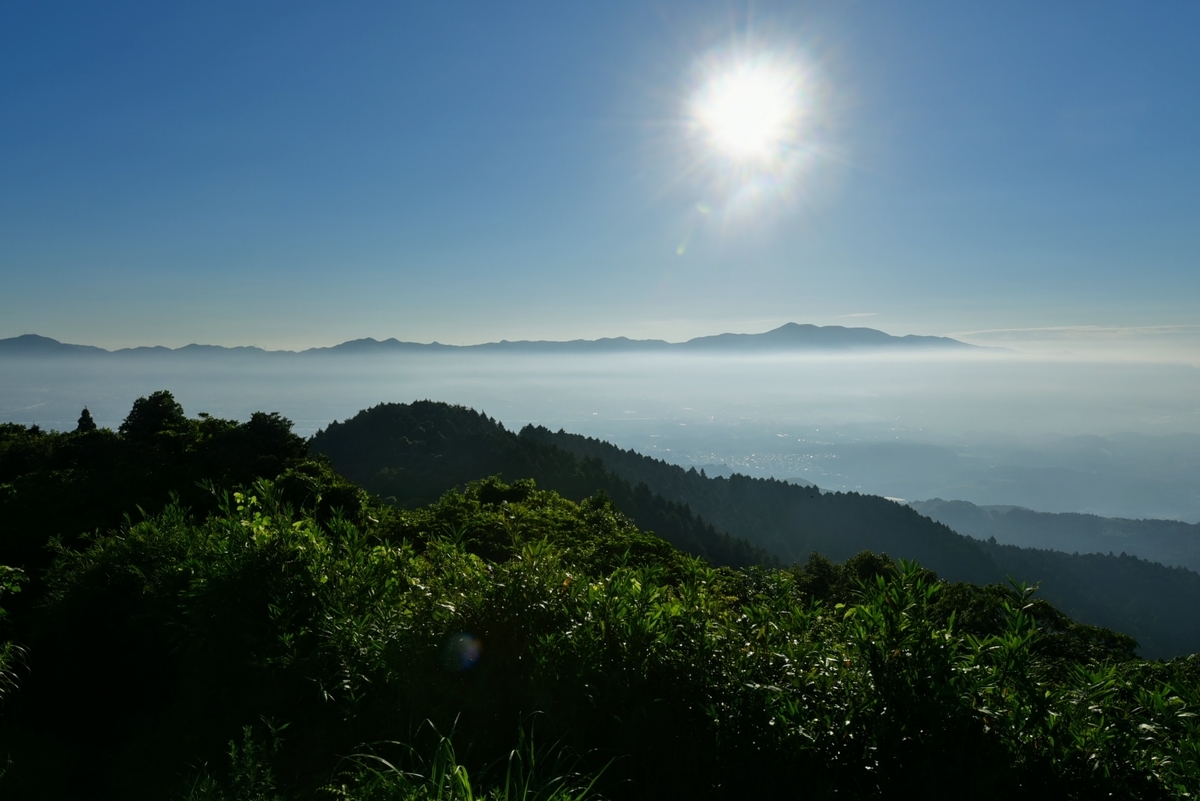 六ヶ岳山頂からの風景　2020年8月30日7時10分ごろに撮影