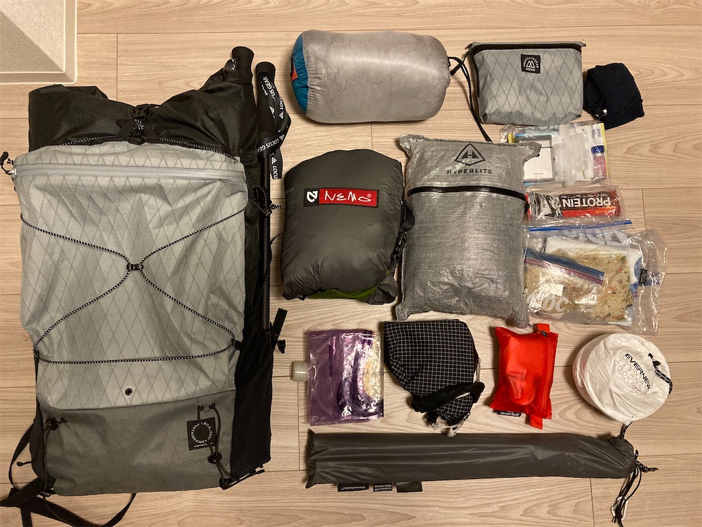 年ul登山の旅4 北ア2泊3日ul登山装備一覧 Get Ready 服と山道具