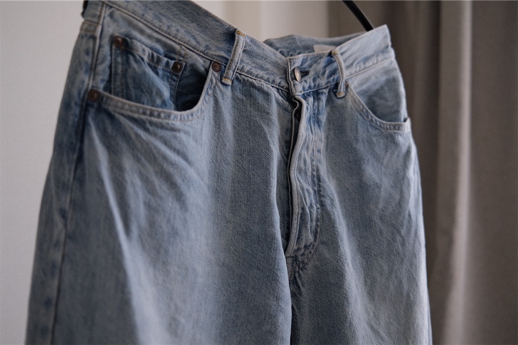 570g】COMOLI/DENIM 5POCKET PANTS BLEACH - get ready