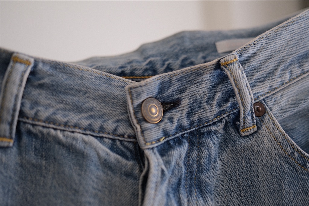 570g】COMOLI/DENIM 5POCKET PANTS BLEACH - get ready