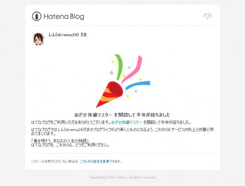 はてなブログを開設して半年が経ちました