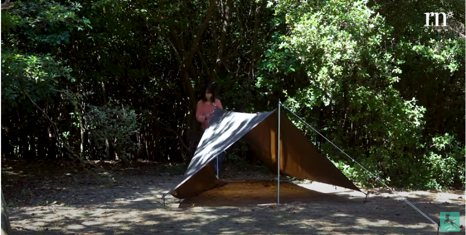 タープ3m オリーブ色 簡単ワンアクション組立て アウトドア キャンプ