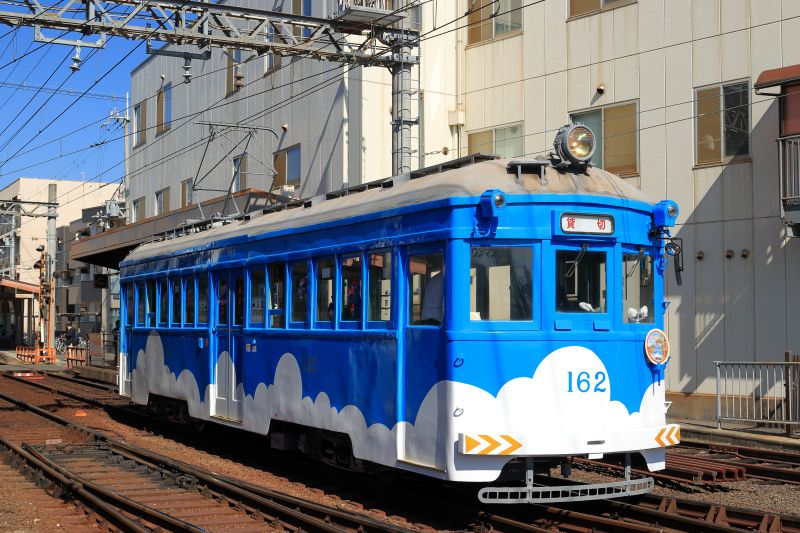 阪堺電車のモ162青空編成を撮影～あびこ道付近にて_26/02/22 - S55年生