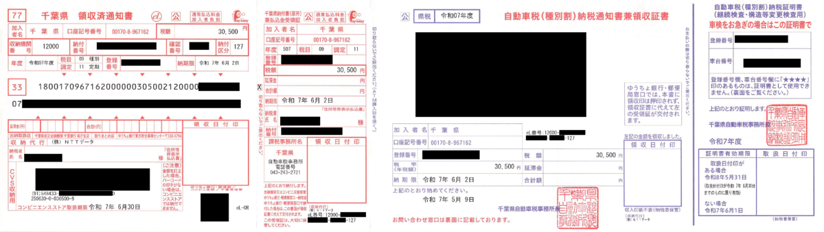 払込書のいろいろな仕様 - 備忘録用