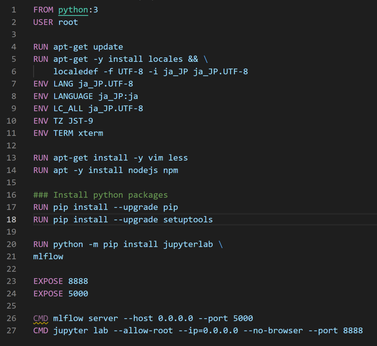 Docker Desktop(Windows)を使って機械学習を始める準備(Docker, jupyter Lab, MLflow