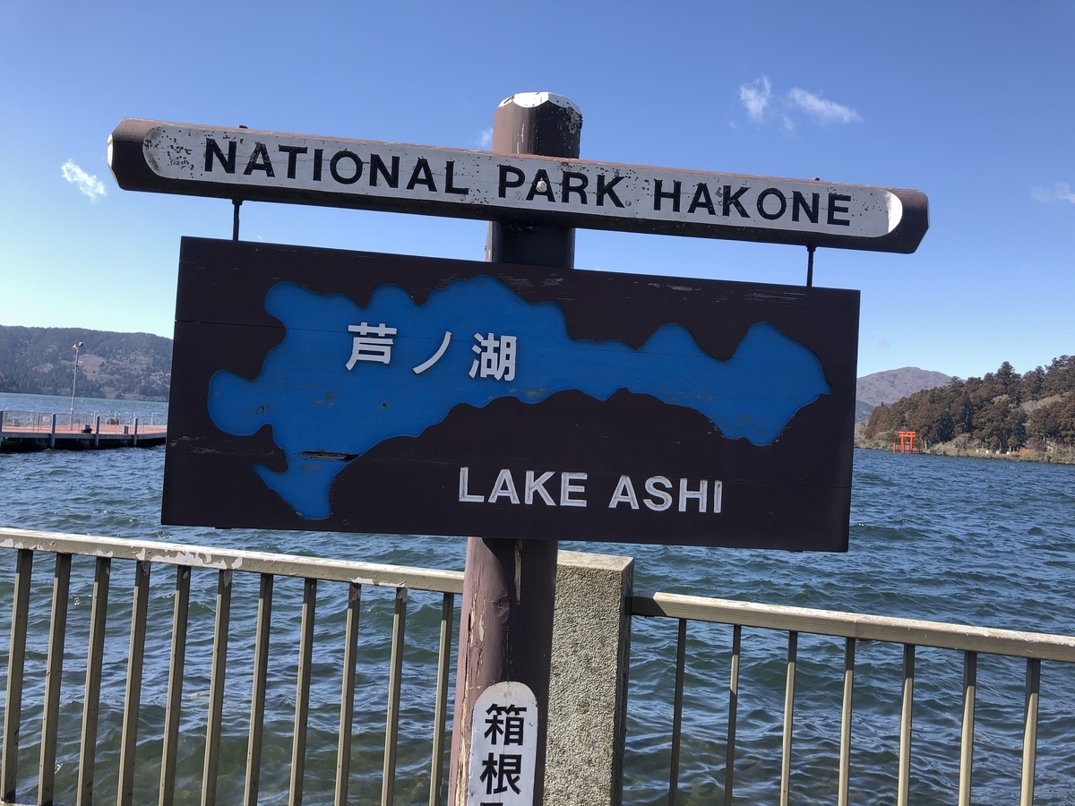 芦ノ湖の看板
