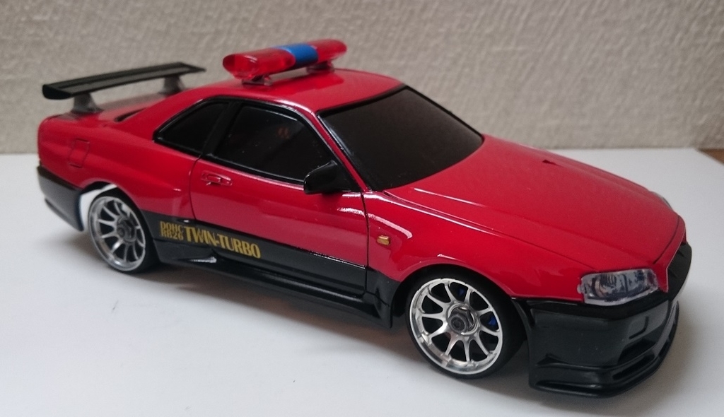 京商ミニッツ　ミニッツ　Police Car R34 GT-R 警視庁パトカー ミニッツ 「スカイラインGT-R R34」を西部警察風に塗装
