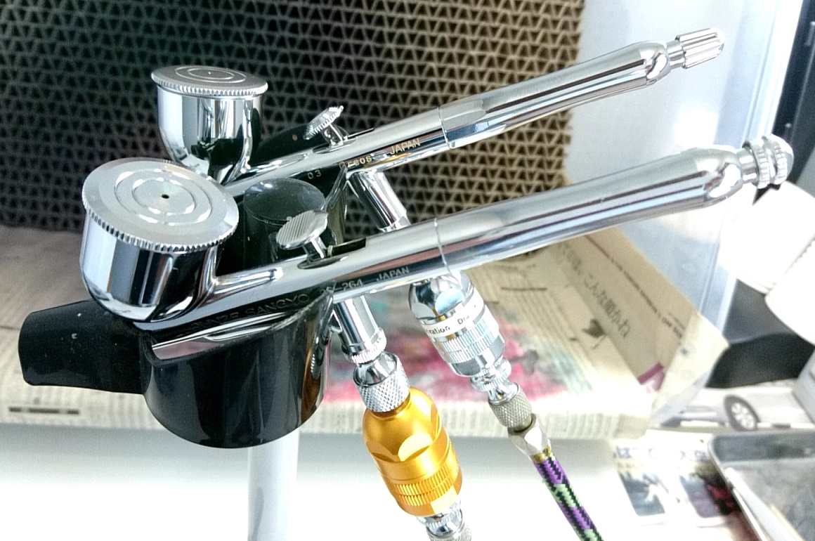 エアブラシ取り換え！GSIクレオス プロコンBOY プラチナ 0.3mm Ver.2