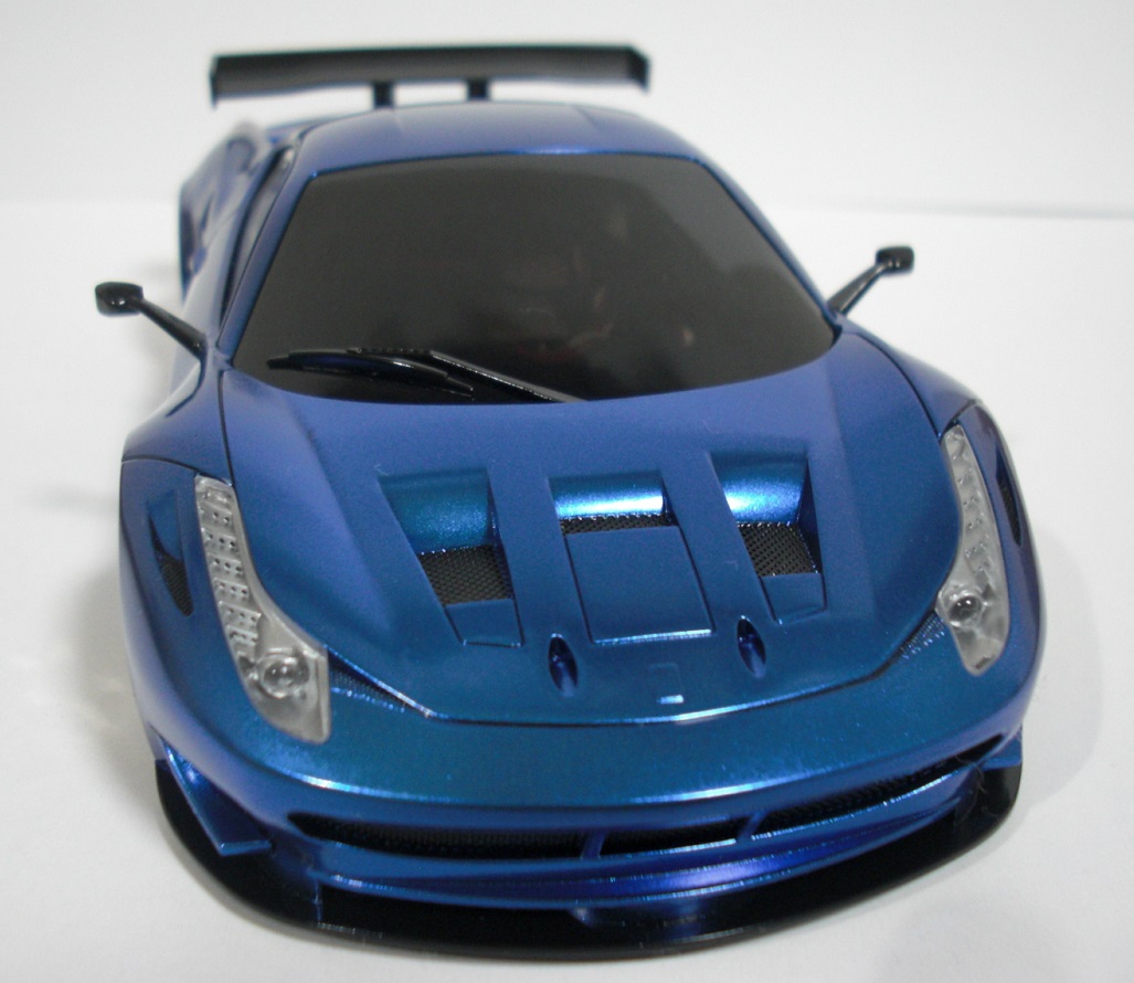 ミニッツ フェラーリ458GT2をメタリックブルーに塗装！ - リッキーの