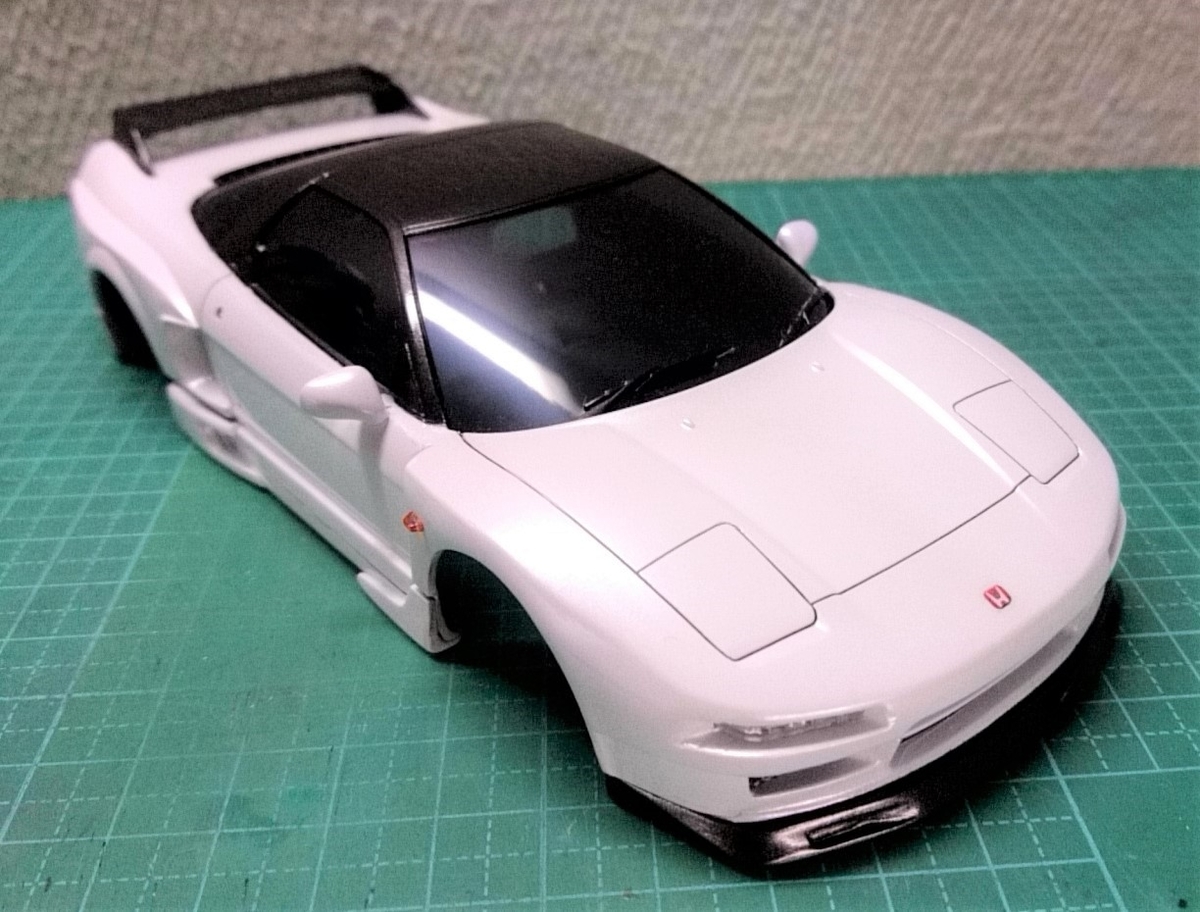 ミニッツ ホワイトボディ NSX ガレージヒロ エアロパーツ ミニッツ 初代 NSX「フルエアロ」を塗装！ ＜制作編