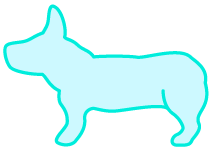 コーギー犬種の輪郭図