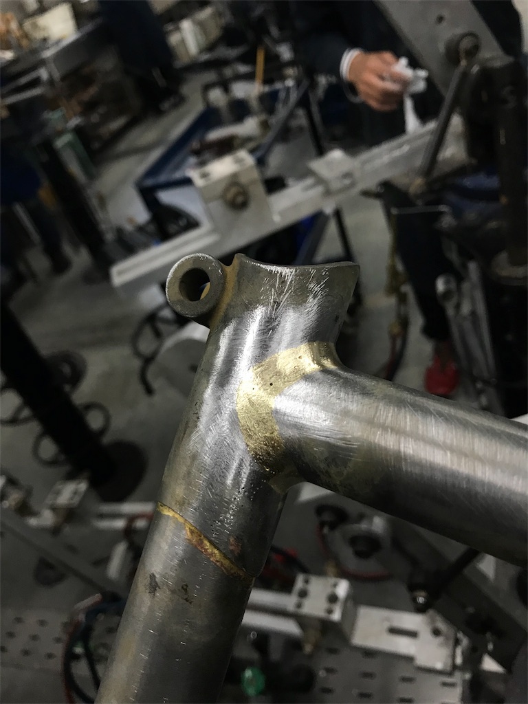 MTB クロモリフレーム製作 ③ 溶接部のやすり。 - クロモリと神社と革と