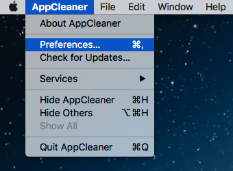 アップクリーナーからPreferences