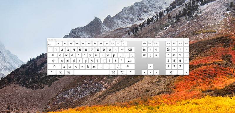 キーボードビューアの画像