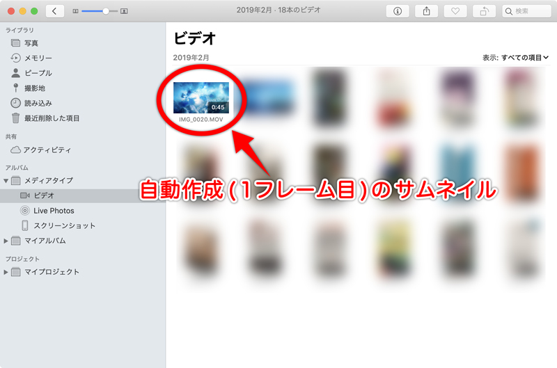 写真アプリ動画一覧の画像