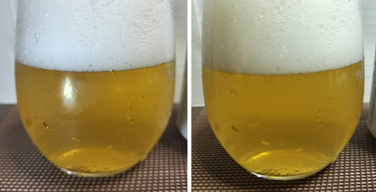 キリン一番搾り ホワイトビールをコップに注いだ実物写真