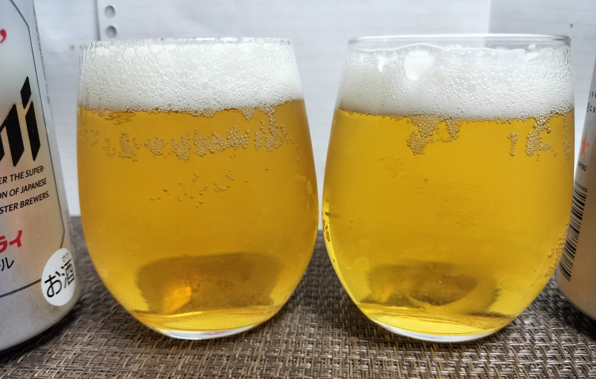 スーパードライと黒ラベルを比較実飲。ドラァァァイ感、大事要素でした