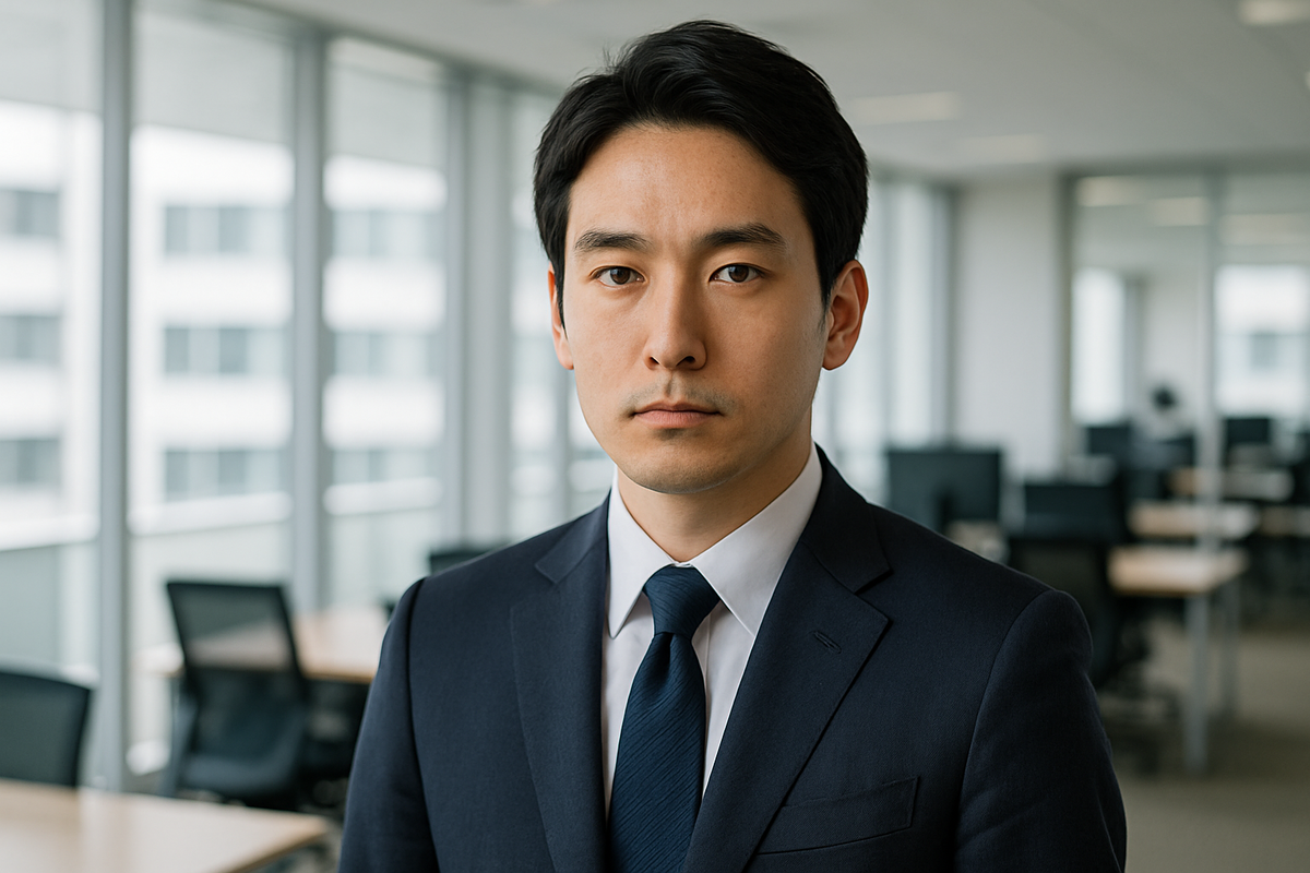 部下への期待メッセージを書こうとしている男性