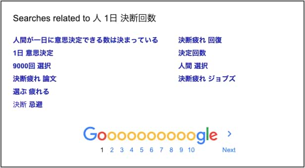 決断回数検索結果の候補