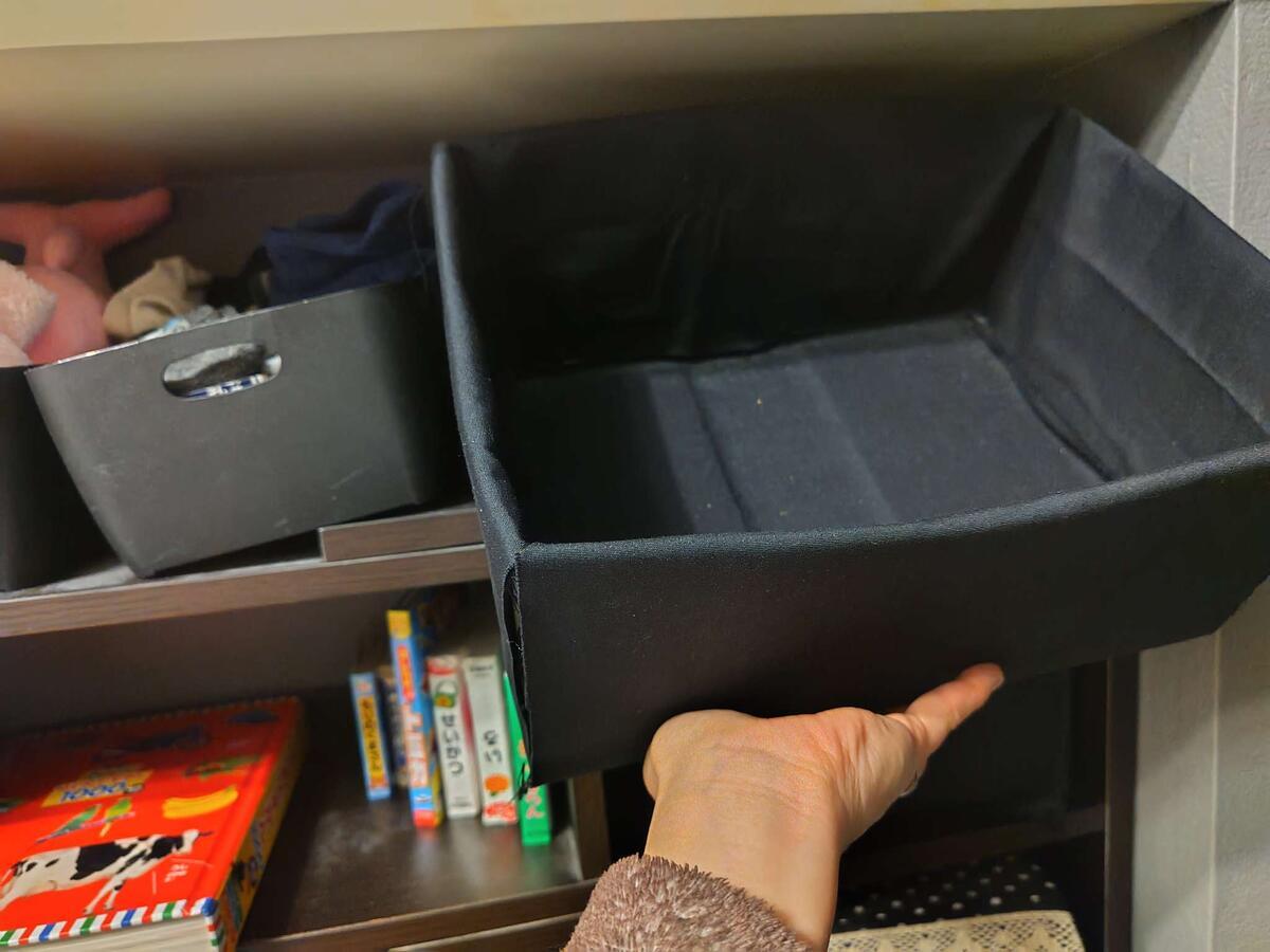 こどものおもちゃ収納見直し　作りの箱