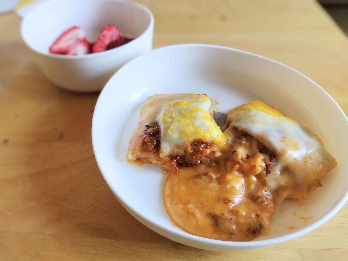 業務スーパーのラザニア　子供のランチ