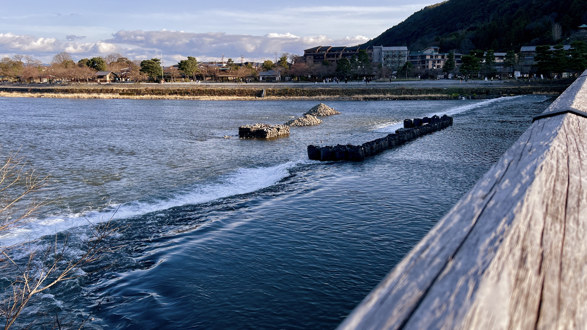 橋から見る桂川の流れ