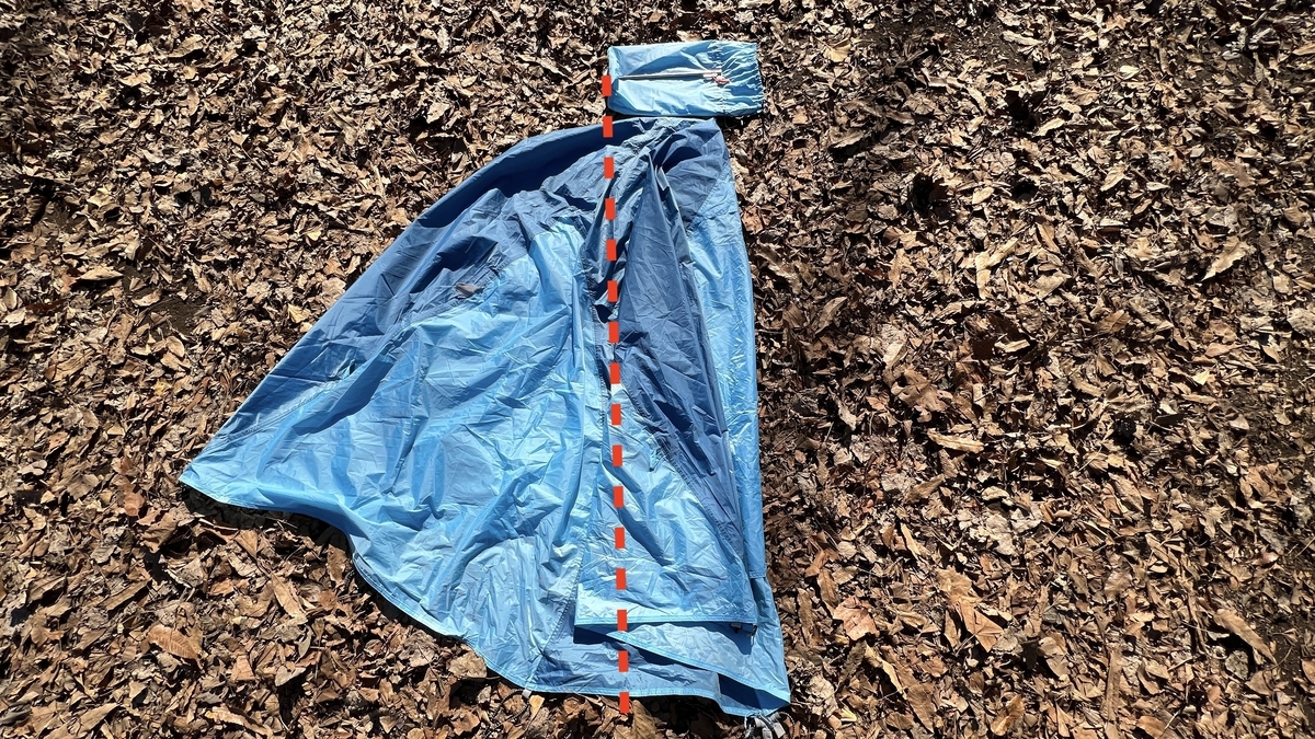 左側の折り目ライン