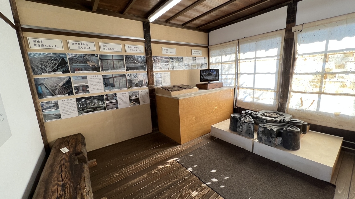 川越城本丸御殿保存修理工事の様子を展示1