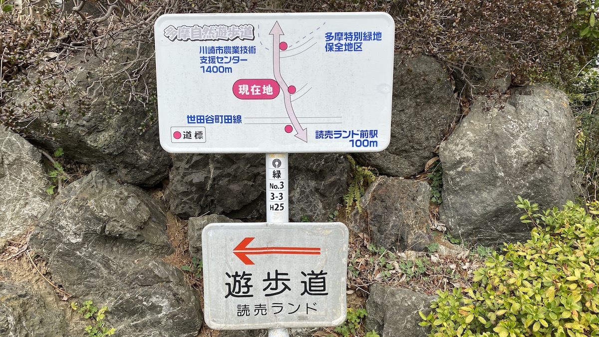 多摩自然遊歩道の案内標識