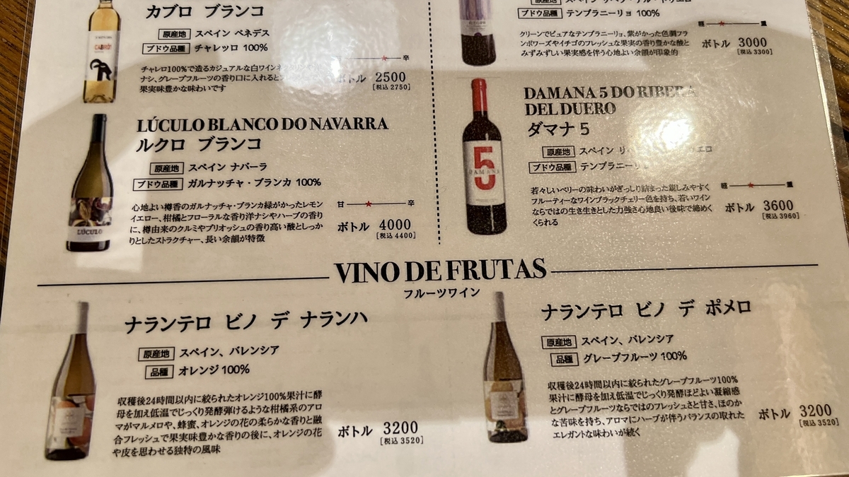 ワインリスト