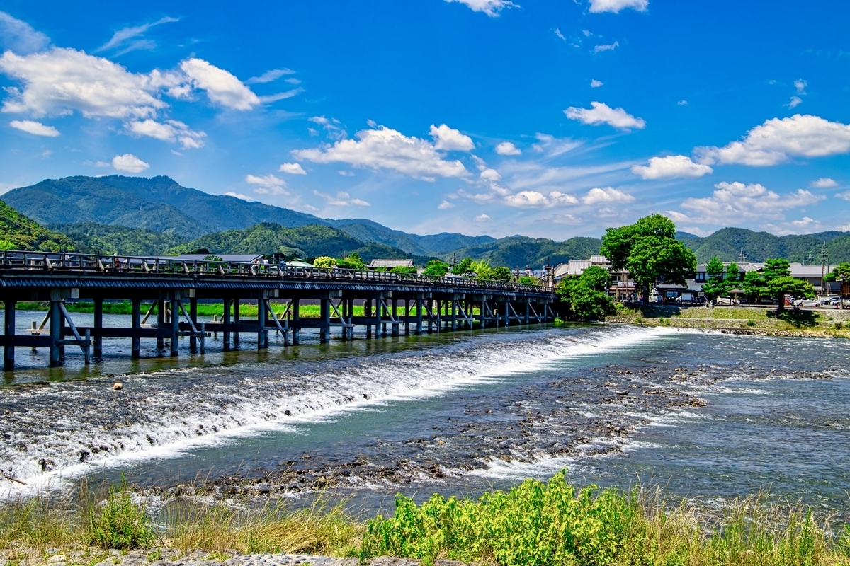 夏の渡月橋