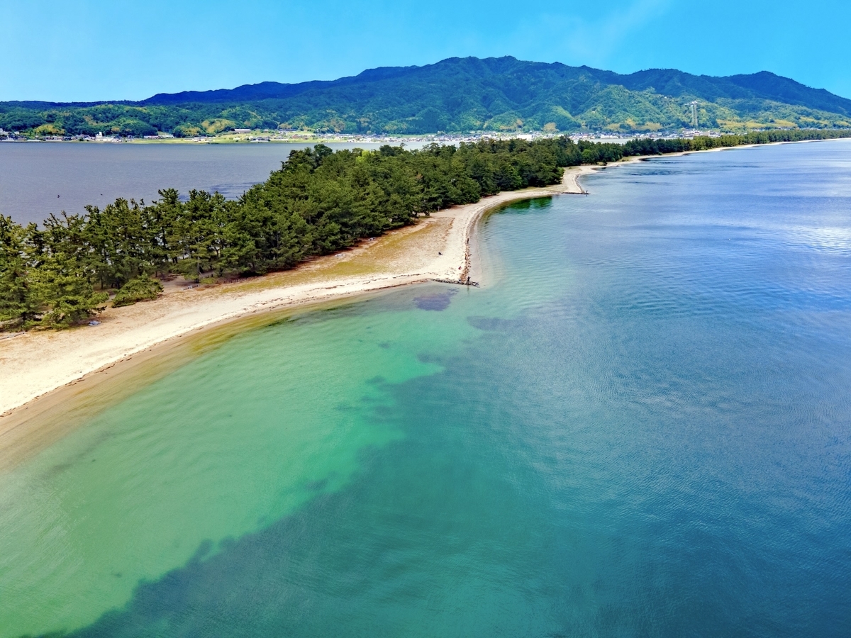 天橋立の松並木（空撮）