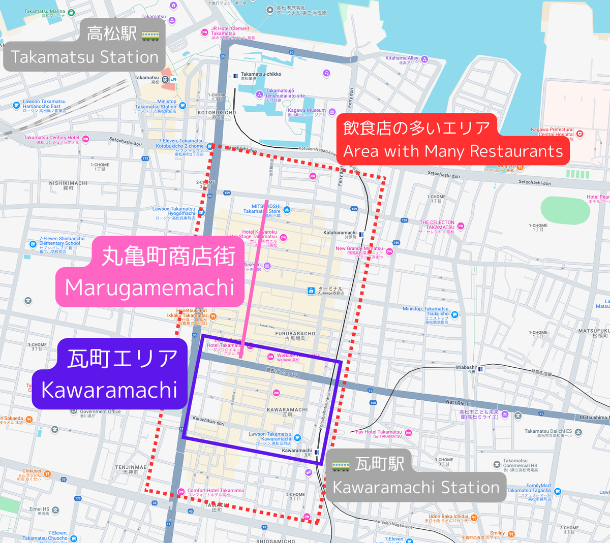 香川高松歓楽街マップ