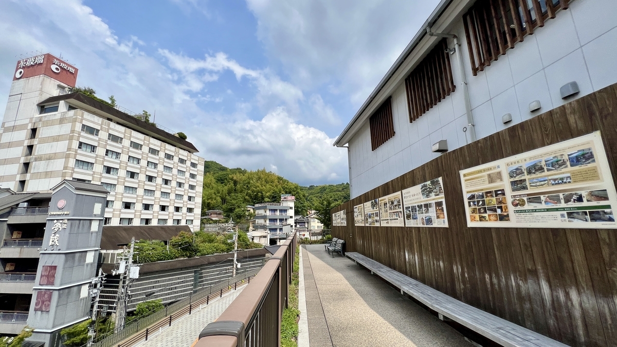 小道に設置されたベンチ