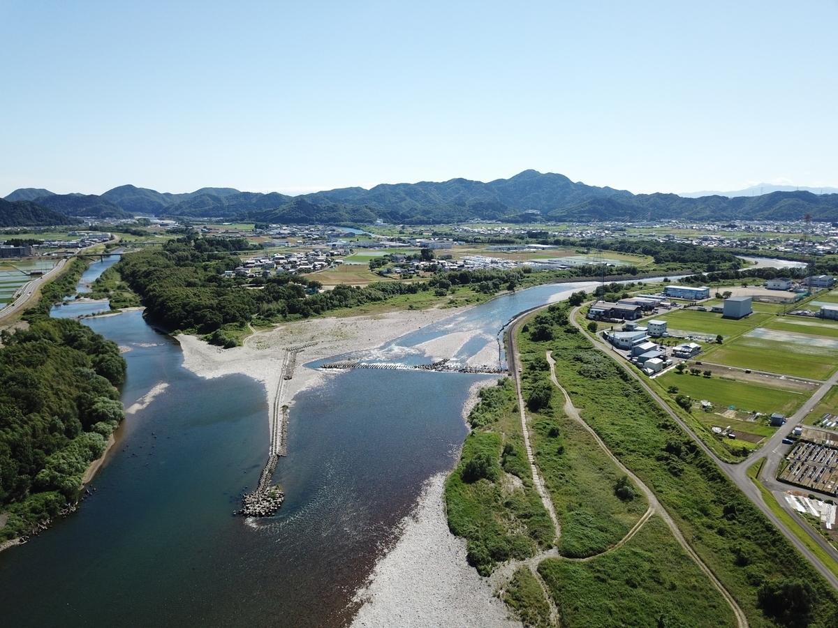 現在の岐阜県関市のドローン空撮風景